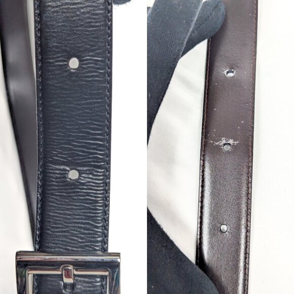 DUNHILL Reversible Men's Belt Black Brown - Size 40 - Picture 10 of 11